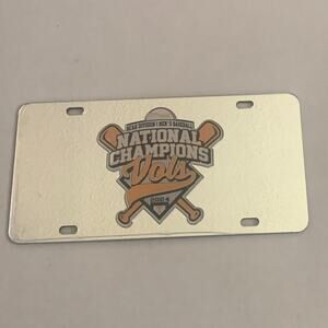 Craftique Tennessee Volunteers Silver Mirrored National Champions License Plate